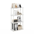 Furinno TURN-N-TUBE 4-Tier Multipurpose Shelf Display Rack in White/White