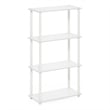 Furinno TURN-N-TUBE 4-Tier Multipurpose Shelf Display Rack in White/White