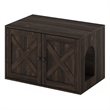 Furinno PELI Farmhouse Cat Litter Box Enclosure in Ebony
