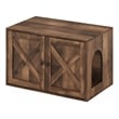 Furinno PELI Farmhouse Cat Litter Box Enclosure in Rustic Brown
