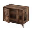 Furinno PELI Farmhouse Cat Litter Box Enclosure in Rustic Brown