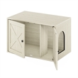 Furinno PELI Farmhouse Cat Litter Box Enclosure in White Wash