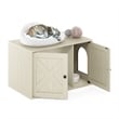 Furinno PELI Farmhouse Cat Litter Box Enclosure in White Wash