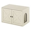 Furinno PELI Farmhouse Cat Litter Box Enclosure in White Wash