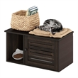 Furinno PELI Farmhouse Hidden Cat Litter Box with Divider in Ebony