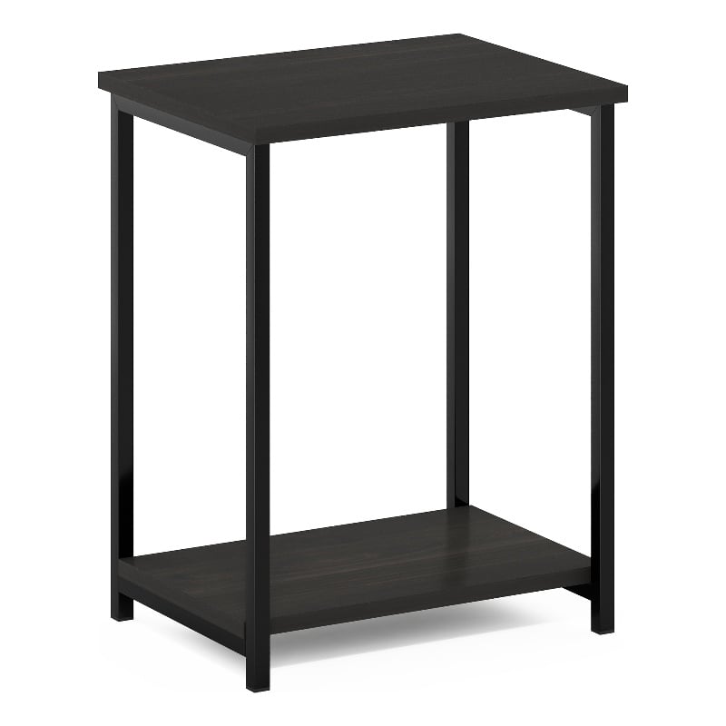 Furinno SIMPLISTIC Industrial Metal Frame End Table in 1-Pack in Espresso