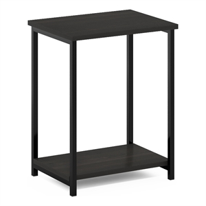 Furinno Simplistic Industrial Metal Frame End Table in 1-Pack in Espresso