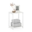 Furinno SIMPLISTIC Industrial Metal Frame End Table in 1-Pack in White/White