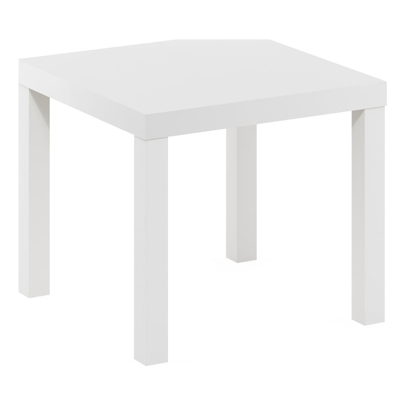 Furinno CLASSIC Homey Square Side Table in White