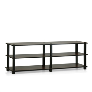 Furinno TURN-S-TUBE No Tools 3-Tier Entertainment TV Stands in Dark Brown/Black