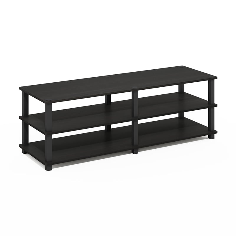Furinno TURN-S-TUBE No Tools 3-Tier Entertainment TV Stands in Espresso/Black