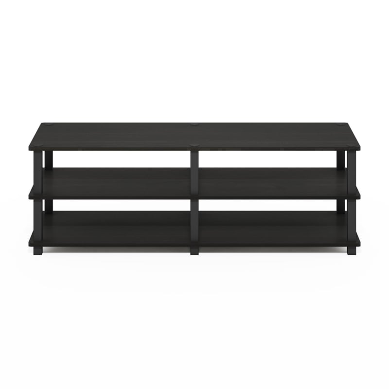 Furinno TURN-S-TUBE No Tools 3-Tier Entertainment TV Stands in Espresso/Black