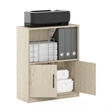 Furinno GRUEN 2-Tier Bookcase with 2 Doors Storage Cabinet in Metropolitan Pine