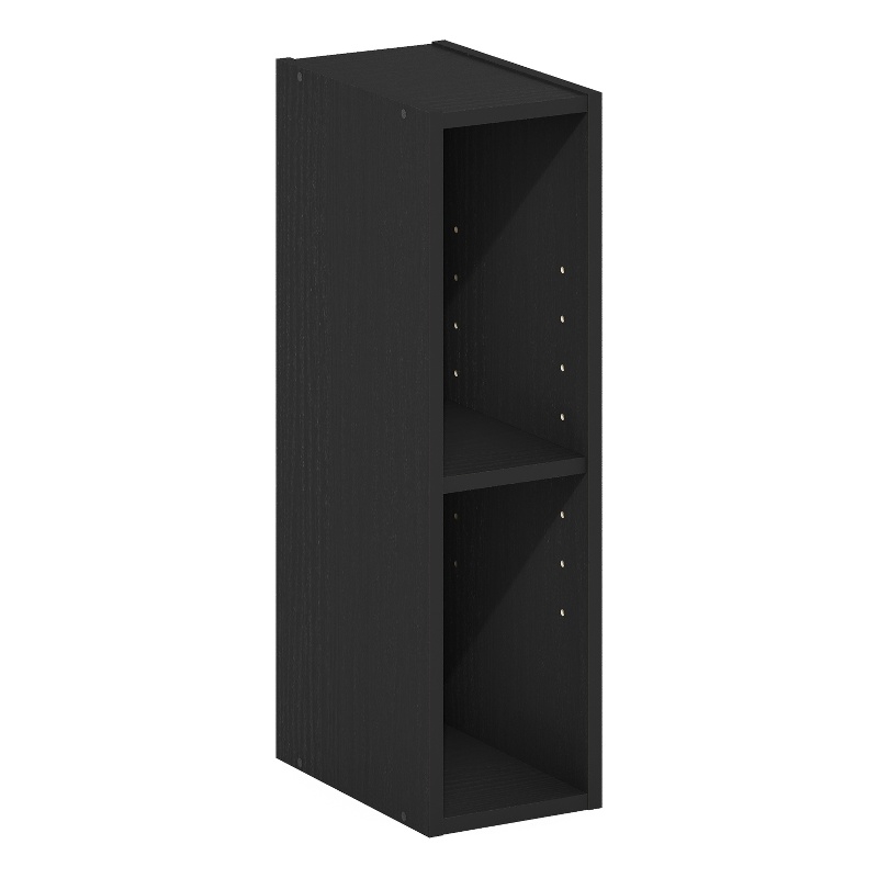 Furinno Fulda 2-Tier  Storage Shelf Bookcase in 6-Inch Width in Blackwood