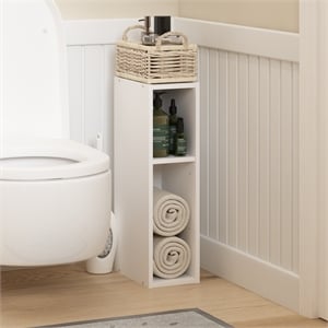 Furinno FULDA 2-Tier  Storage Shelf Bookcase in 6-Inch Width in White