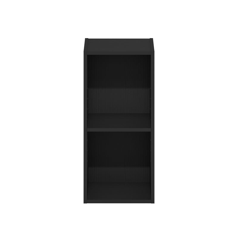 Furinno FULDA 2-Tier  Storage Shelf Bookcase in 10-Inch Width in Blackwood