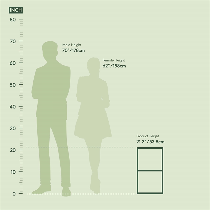 Furinno FULDA 2-Tier  Storage Shelf Bookcase in 10-Inch Width in White