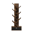 Furinno Tree Bookshelf 7-Tier Floor Standing Tree Bookcase with Amber Pine/Black