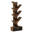 Furinno Tree Bookshelf 7-Tier Floor Standing Tree Bookcase with Amber Pine/Black