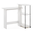 Furinno ABBOTT Corner Computer Desk with Bookshelf in Stainless Steel Tubes