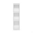 Furinno FULDA 3-Tier  Storage Shelf Bookcase in 8-Inch Width in White