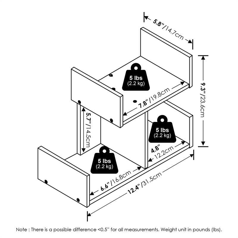 Furinno Hermite Wooden Desktop Bookshelf Storage Organizer for Home and Espresso