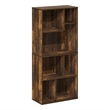 Furinno DALY 7-Cube Irregular Cubes Bookcase in Bookshelf in Storage Amber Pine