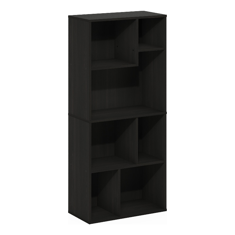 Furinno DALY 7-Cube Irregular Cubes Bookcase in Bookshelf in Storage Espresso