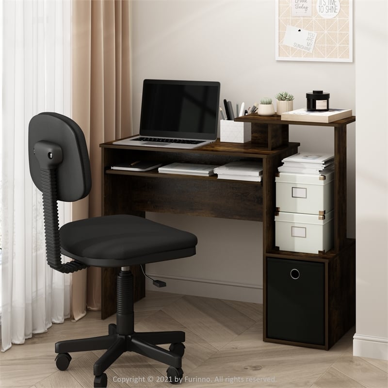 Furinno ECON Multipurpose Home Office Computer Writing Desk Amber Pine/Black