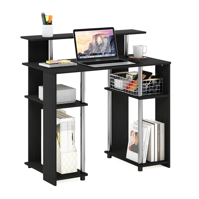 Furinno JAYA Simple Design Computer Writing Desk in Stainless Steel Tubes