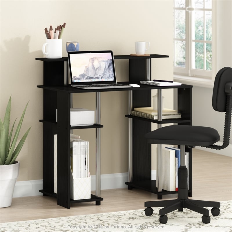 Furinno JAYA Simple Design Computer Writing Desk in Stainless Steel Tubes