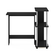 Furinno ABBOTT Corner Computer Desk with Bookshelf in Stainless Steel Tubes