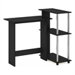 Furinno ABBOTT Corner Computer Desk with Bookshelf in Stainless Steel Tubes