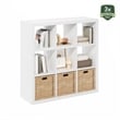 Furinno CUBICLE Extra Thick Frame Decorative Cube Storage Organizer in White