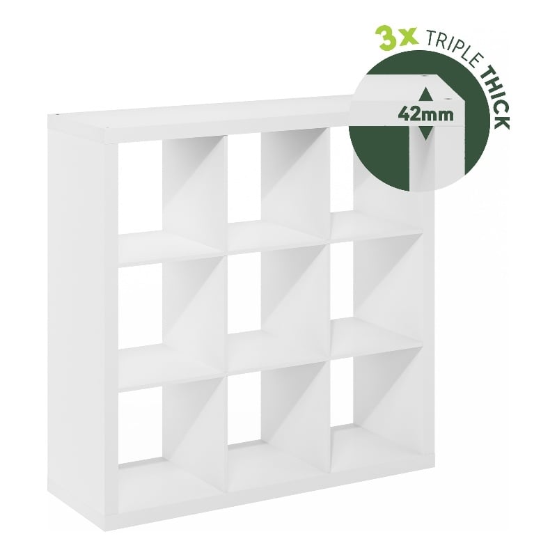 Furinno CUBICLE Extra Thick Frame Decorative Cube Storage Organizer in White