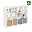 Furinno CUBICLE Extra Thick Frame Decorative Cube Storage Organizer in White