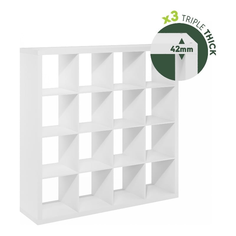 Furinno CUBICLE Extra Thick Frame Decorative Cube Storage Organizer in White
