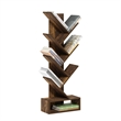 Furinno Tree Bookshelf 7-Tier Floor Standing Tree Bookcase with Amber Pine