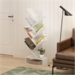 Furinno Tree Bookshelf 7-Tier Floor Standing Tree Bookcase with Bottom White