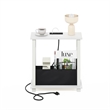 Furinno TURN-S-TUBE 2-Tier Slim Side Table in End Table with White/White/Black