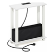Furinno TURN-S-TUBE 2-Tier Slim Side Table in End Table with White/White/Black