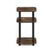 Furinno JUST 3-Tier Turn-N-Tube Curve End Table in Side Table Amber Pine/Black