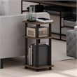 Furinno JUST 3-Tier Turn-N-Tube Curve End Table in Side Columbia Walnut/Black