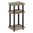 Furinno JUST 3-Tier Turn-N-Tube Curve End Table in Side Table French Oak/Black