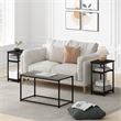 Furinno JUST 3-Tier Industrial Metal Frame End Table with Storage Espresso