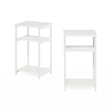 Furinno JUST 3-Tier Industrial Metal Frame End Table with Storage White/White