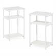 Furinno JUST 3-Tier Industrial Metal Frame End Table with Storage White/White