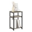 Furinno JUST 3-Tier Industrial Metal Frame End Table with Storage French Oak