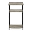 Furinno JUST 3-Tier Industrial Metal Frame End Table with Storage French Oak