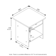 Furinno DARIO End Table/ Night Stand Shelf with Bin Drawer in Dark Walnut